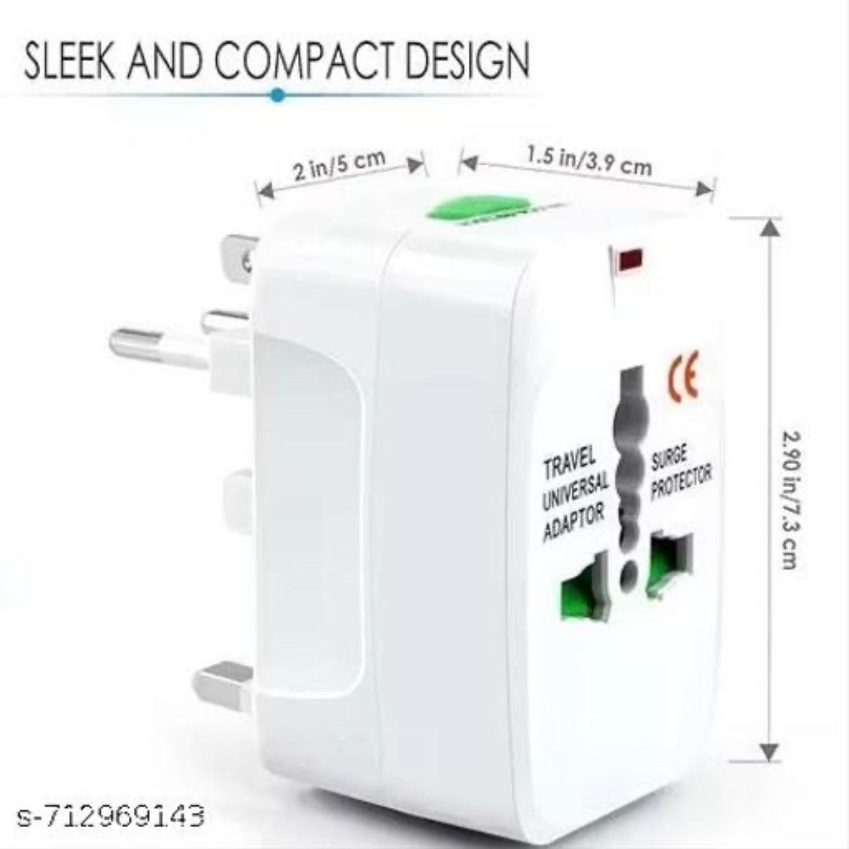 Universal Travel Adapter with 6A AC Socket Output